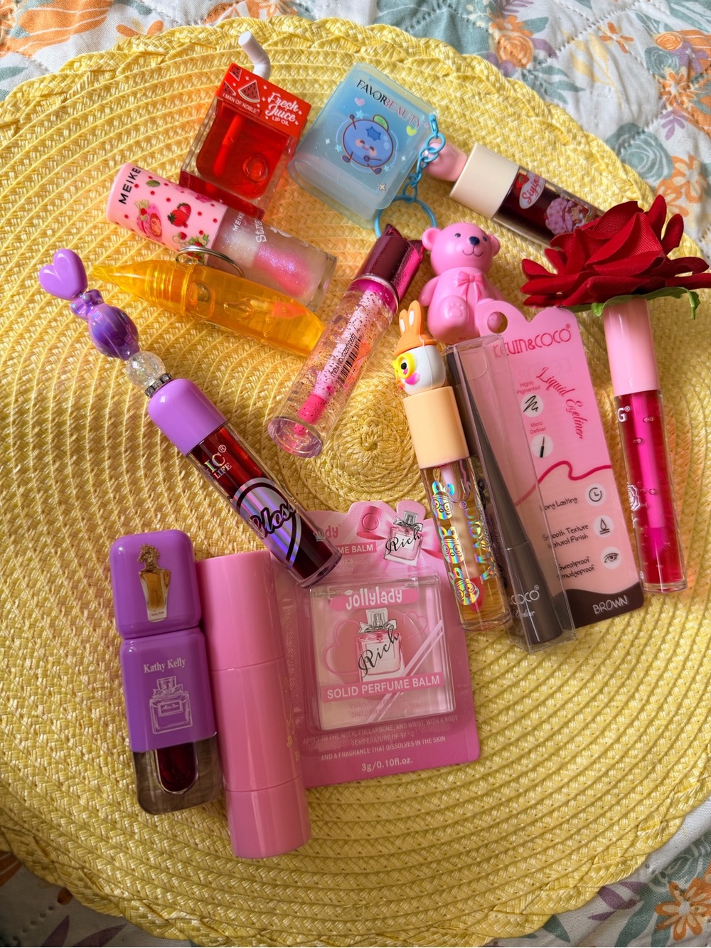 Assorted Pink Lip Gloss & Balm Collection - Mixed Brands